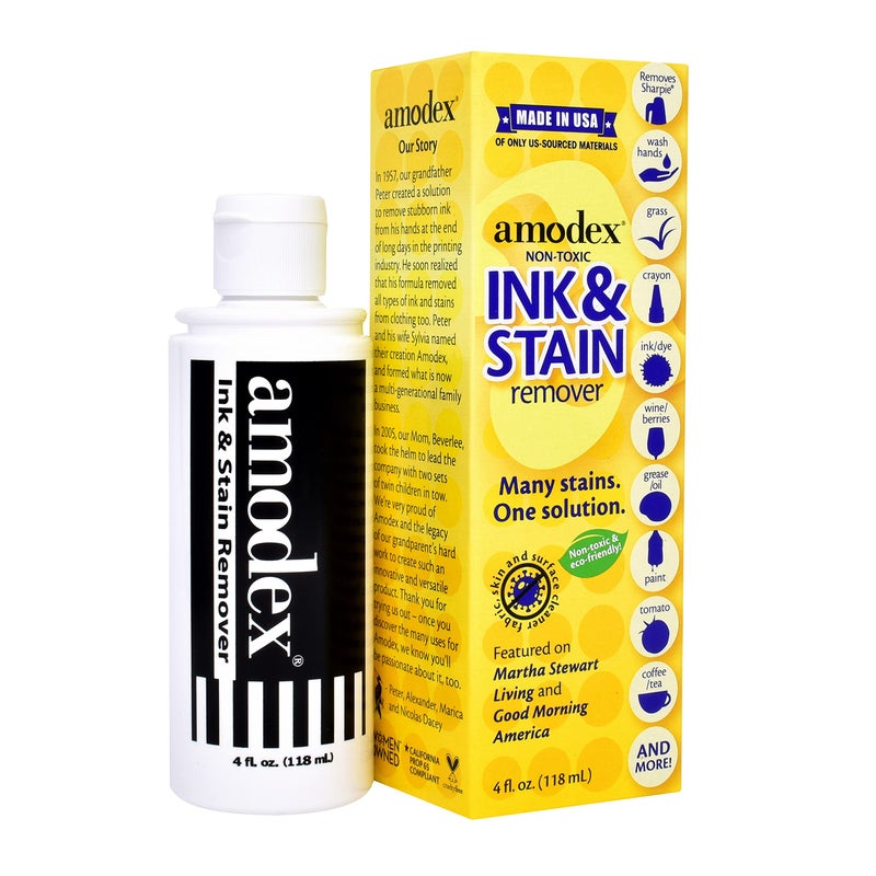 Amodex Ink and Stain Remover Unique Soap Liquid Formula 4 fl oz Bottle - Image 1